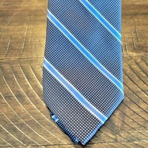 NWT Savile Row Company London Navy Blue Striped Necktie Men's Business Formal‎